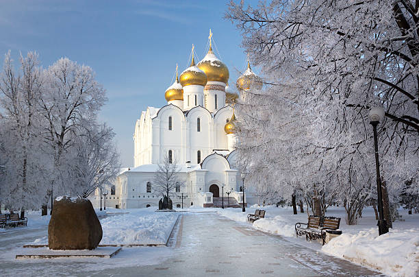 Yaroslavl Cathedral Yaroslavl Cathedral of the Assumption, Russia. Outdoors shot, positive key golden ring of russia photos stock pictures, royalty-free photos & images