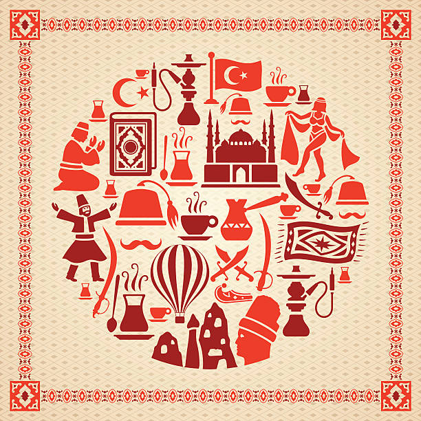 Turkish Collage High Resolution JPG,CS6 AI and Illustrator EPS 10 included. Each element is named,grouped and layered separately. Very easy to edit. cappadocia balloon stock illustrations