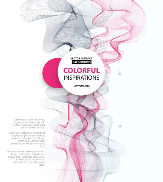 Vector illustration of Abstract smoky waves  background. Template brochure design