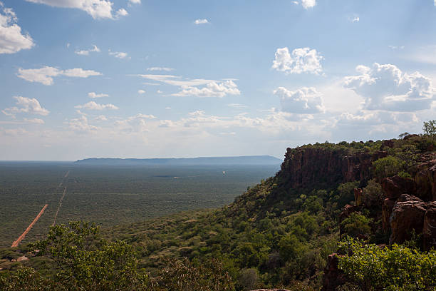 waterberg 高原 - landscape panoramic kalahari desert namibia ストックフォトと画像