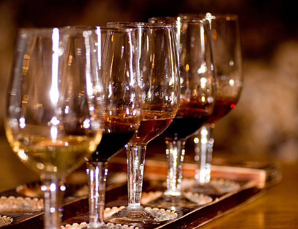 istock Different wine and glass on a dark background 476314123