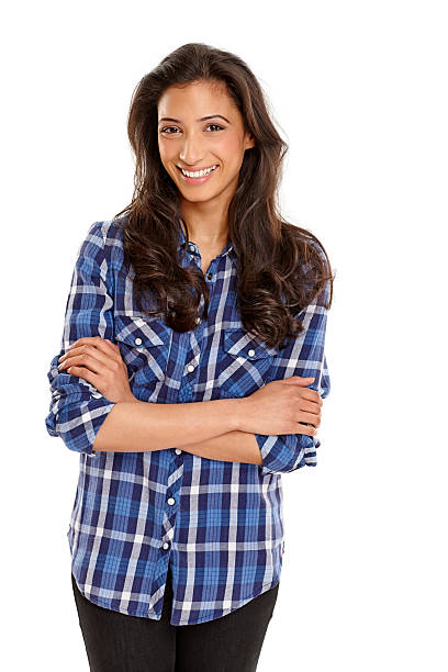 istock Confident young girl smiling on white 476317117