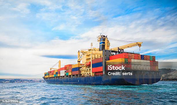 Container Ship Stock Photo - Download Image Now - Freight Transportation, Barge, Container Ship