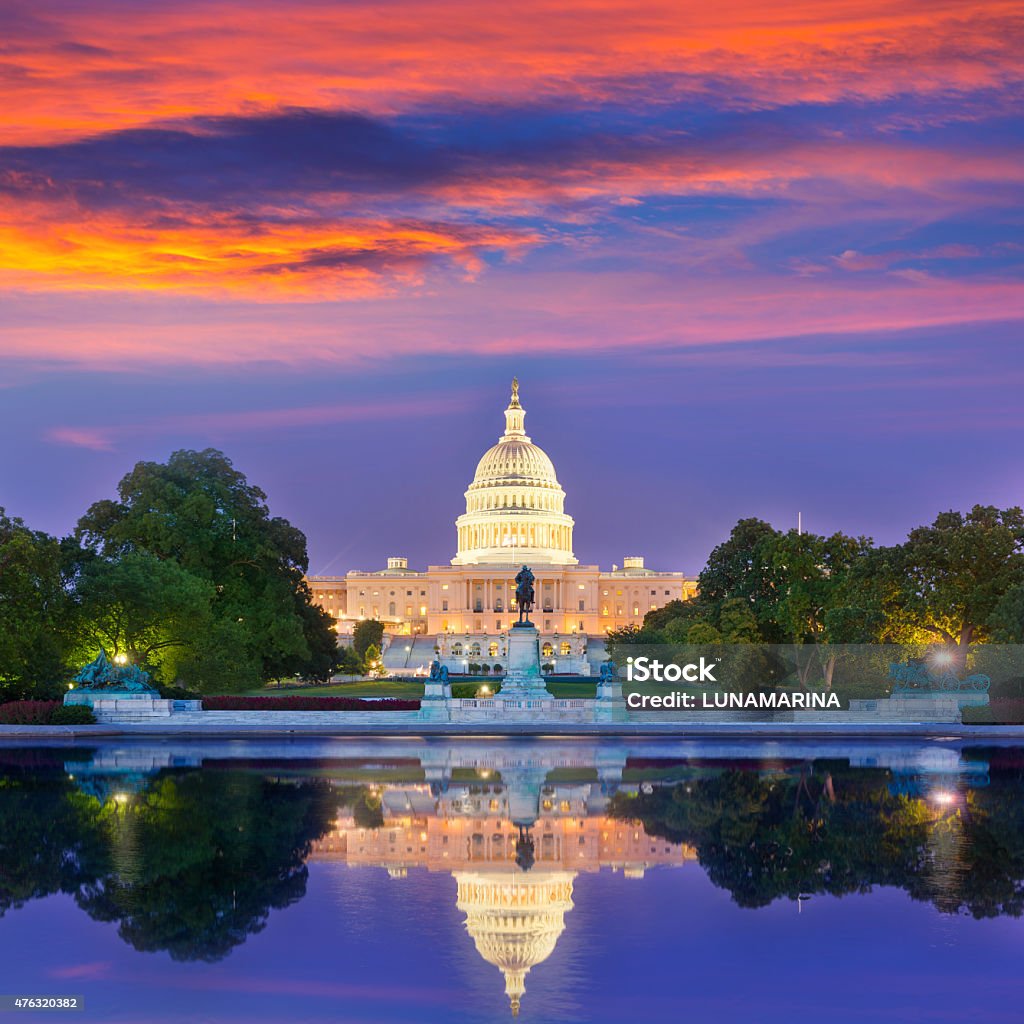 Kapitol Sonnenuntergang Kongress in Washington DC - Lizenzfrei Washington DC Stock-Foto