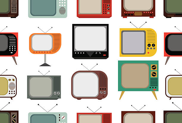 Retro tv pattern Vector illustrations of the Retro tv pattern old tv stock illustrations