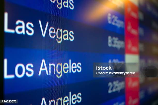 Zum Las Vegas Und Los Angeles Stockfoto und mehr Bilder von Ankunfts- und Abfahrtstafel - Ankunfts- und Abfahrtstafel, Las Vegas, Ankündigung