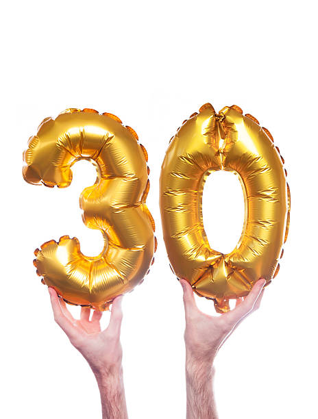 istock Gold number 30 balloons 476323388