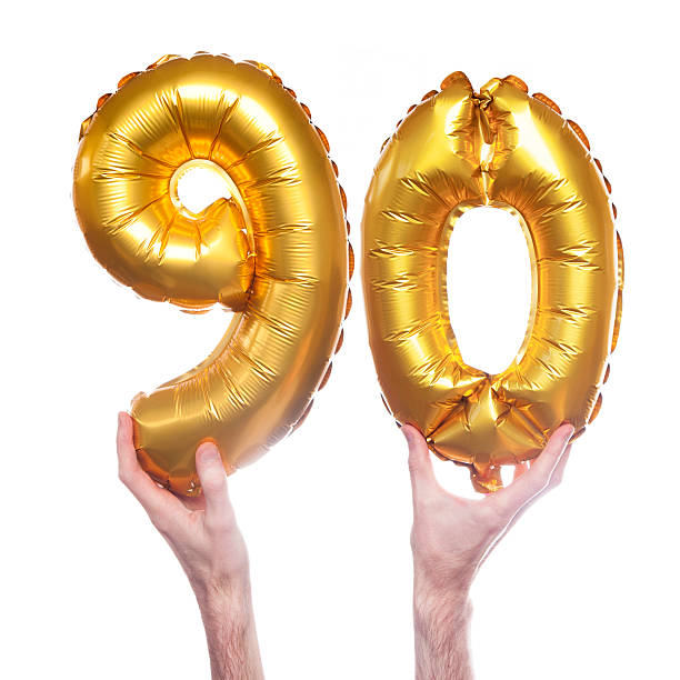 istock Gold number 90 balloons 476323394