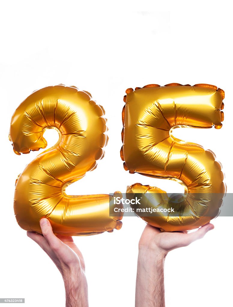 Diplomaat heroïsch volwassene Gold Number 25 Balloons Stock Photo - Download Image Now - 25-29 Years,  Balloon, Number 25 - iStock