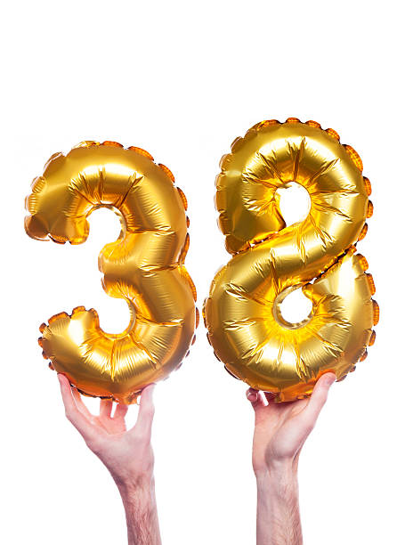 istock Gold number 38 balloons 476323438