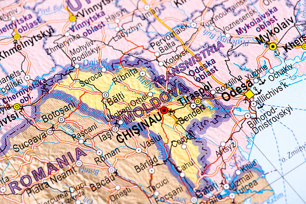 Map of Chisinau, Moldavia Map of Chisinau, Moldavia. Detail from the World Map. moldova stock pictures, royalty-free photos & images