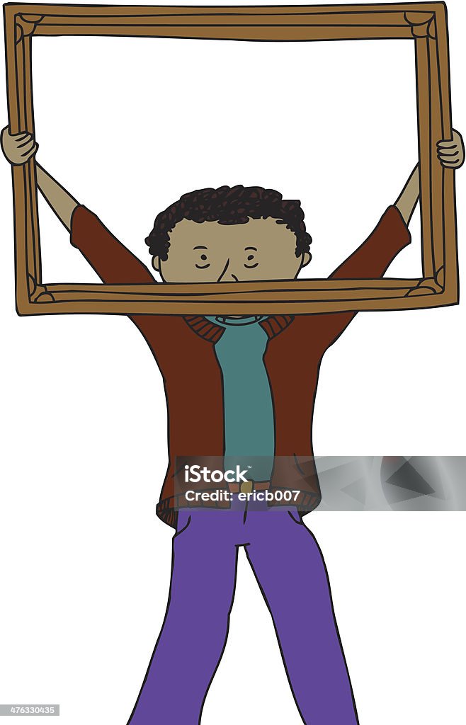 Homme tenant image - clipart vectoriel de Adulte libre de droits