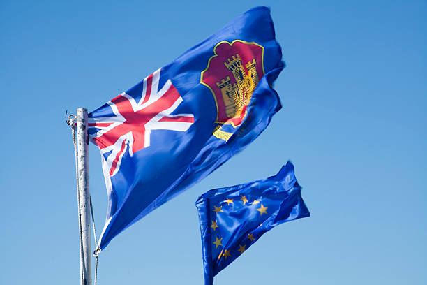 istock Gibraltarian and European Union flags. 476330946