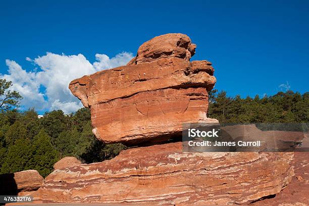 Colorado Springs Garden Of The Gods Balanced Rock Stock Photo - Download Image Now - 2015, Balanced Rock, Beauty In Nature