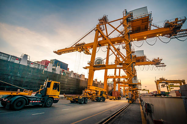 istock Container ship in the harbor in Asia , 476332432