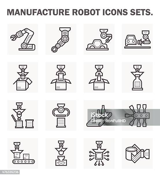 Robot Stock Illustration - Download Image Now - Icon Symbol, Manufacturing, Vector