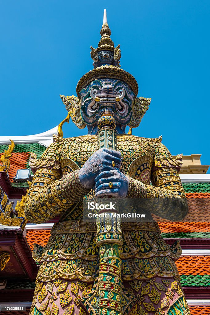 Demon Guardian in Wat Phra Kaew Grand Palace Bangkok Thai Demon Guardian in Wat Phra Kaew Grand Palace Bangkok 2015 Stock Photo