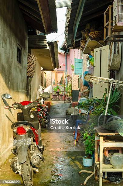 Typical Village Street Scene With Backyard In North Bali Indonesia Stock Photo - Download Image Now