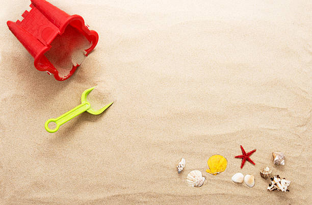 Holiday concept Holiday concept with summer beach accessories sand pail and shovel stock pictures, royalty-free photos & images