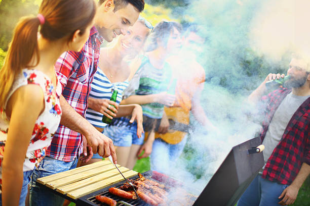 istock Group of friends on a barbecue picnic. 476345018