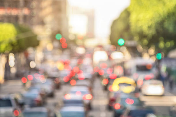 istock Rush hour with defocused cars stuck in and traffic jam 476345116