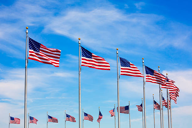 istock Washington Monument flags circle in DC USA 476349174