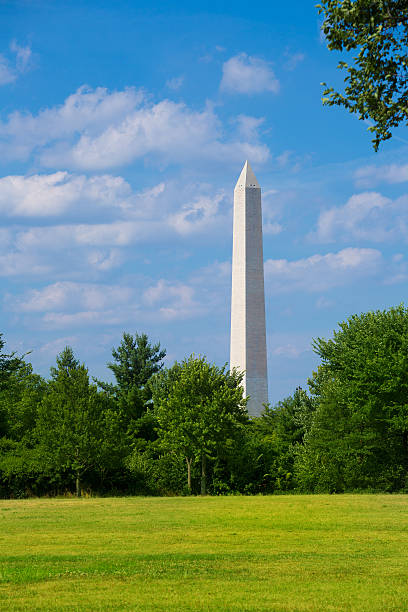 istock Washington Monument and american flags 476349238