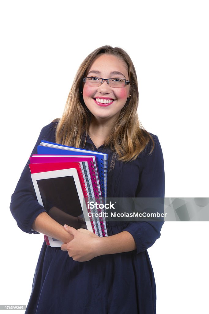 Regresso à escola: Adolescente estudante com tablet e notebooks - Royalty-free Adolescente Foto de stock