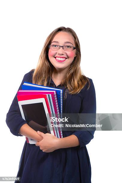 Regresso À Escola Adolescente Estudante Com Tablet E Notebooks - Fotografias de stock e mais imagens de Adolescente