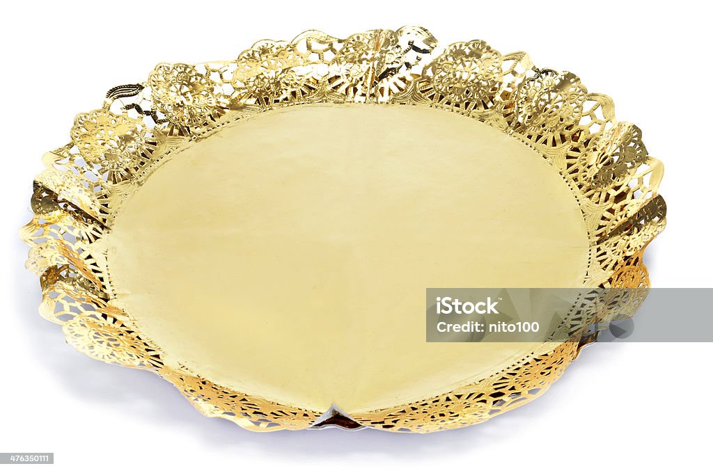 golden o papel-renda Naperão em um Bolo de - Royalty-free Bolo - Sobremesa Foto de stock