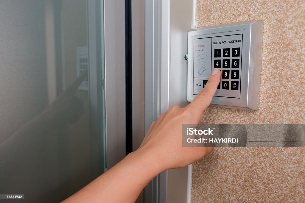 Using A Security Code Keypad Entering Security Code Keypad For Opening The Onlock Door Stock Photo ...