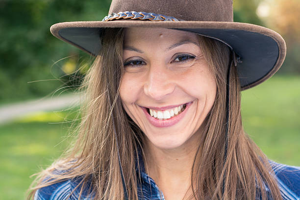 istock Cute cowgirl smiling 476351988