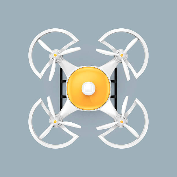 istock Top view of quadrocopter isolated on gray background 476354632