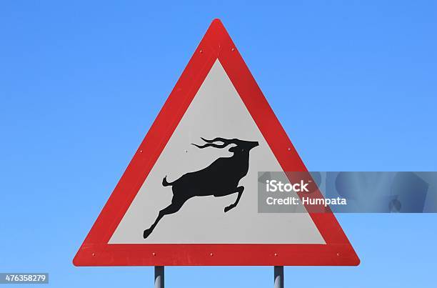 Señal De Advertencia Kudu Crossing Foto de stock y más banco de imágenes de Aire libre - Aire libre, Alerta, Antílope