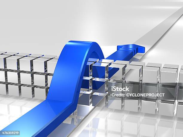 Azul Supera Los Obstáculos Foto de stock y más banco de imágenes de Hacia delante - Hacia delante, Venciendo la adversidad, Abstracto