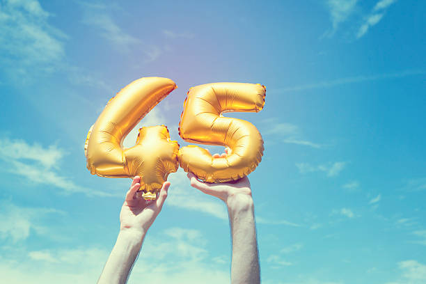 istock Gold number 45 balloon 476359426