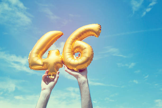 istock Gold number 46 balloon 476359428