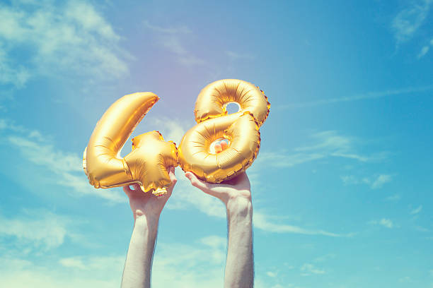 istock Gold number 48 balloon 476359432