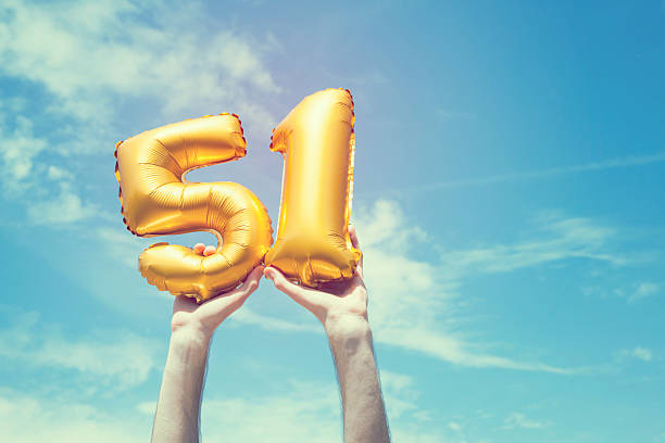 istock Gold number 51 balloon 476359438