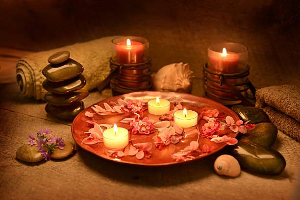 istock Candles and Massage Stones in a Zen Spa 476360203