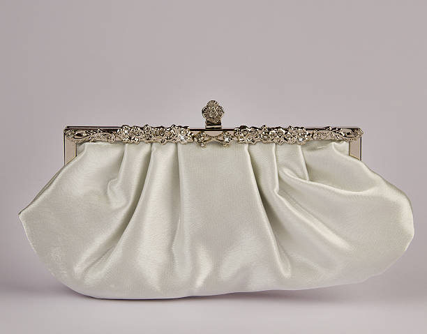 istock Woman handbag gray background 476364091