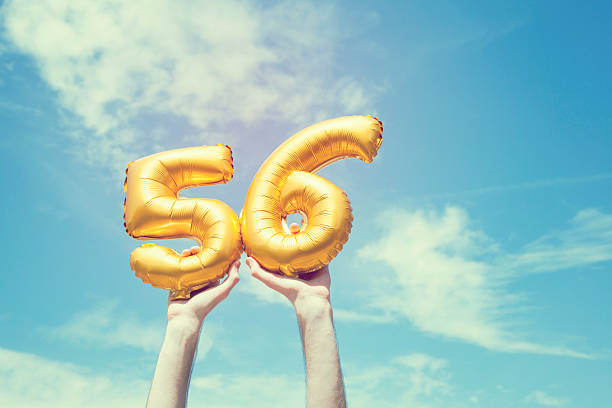 istock Gold number 56 balloon 476365384