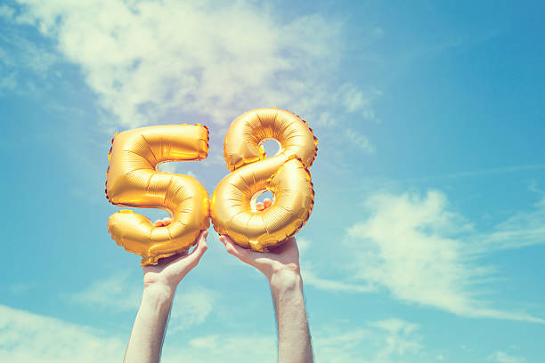 istock Gold number 58 balloon 476365462