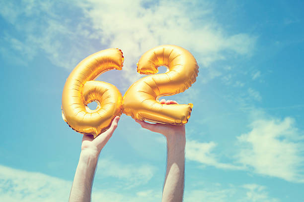 istock Gold number 62 balloon 476365690