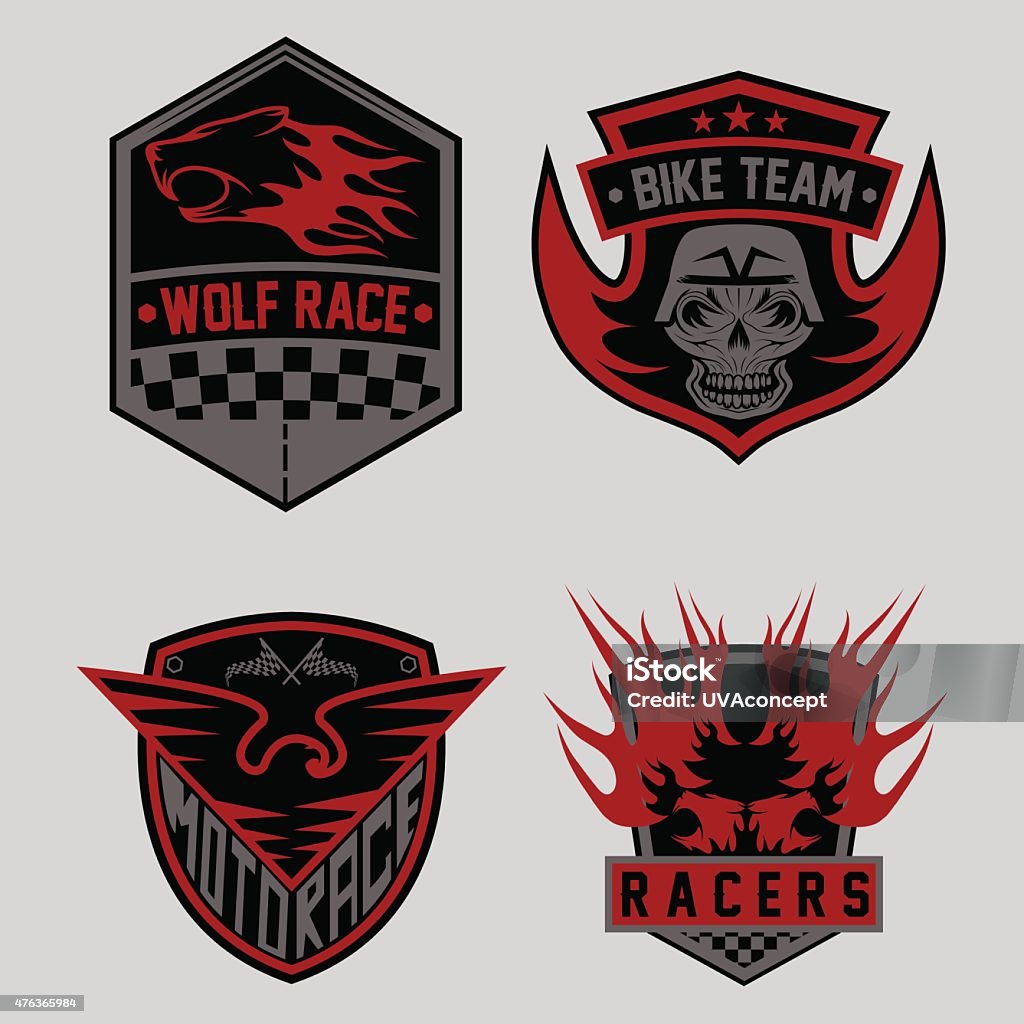 Auto Motorradracing Emblem Set Und Designelemente Stock Vektor Art und mehr  Bilder von Wolf - iStock