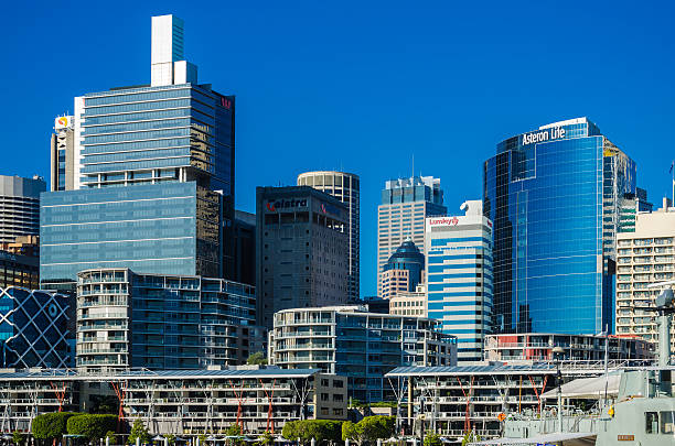 cidade de sydney, porto darling - darling harbor imagens e fotografias de stock