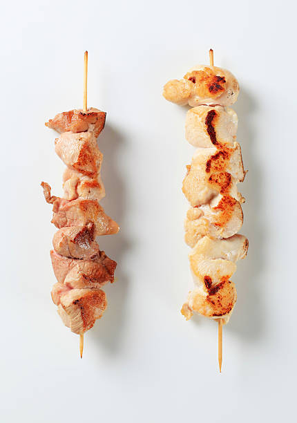 istock Pork and chicken skewers 476366368
