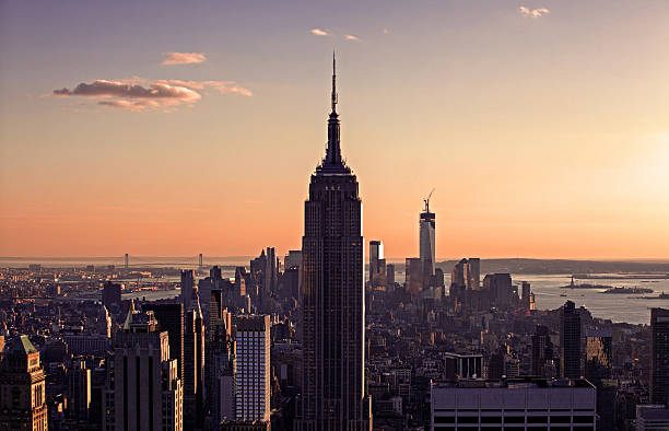 istock High Angle View Manhattan City and Sunset 476366490