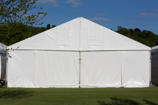 View of an event tent in Henley on Thames, UK.