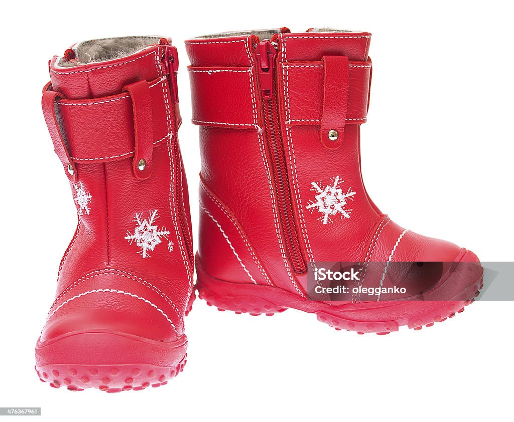 Enfants, chaussures d'hiver isolé sur fond blanc. - Photo de Accessoire libre de droits